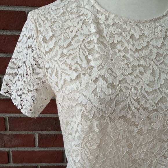 •Antonelli Firenze Silk Lace cream Short Sleeve Top Blouse S… - Picture 2 of 14